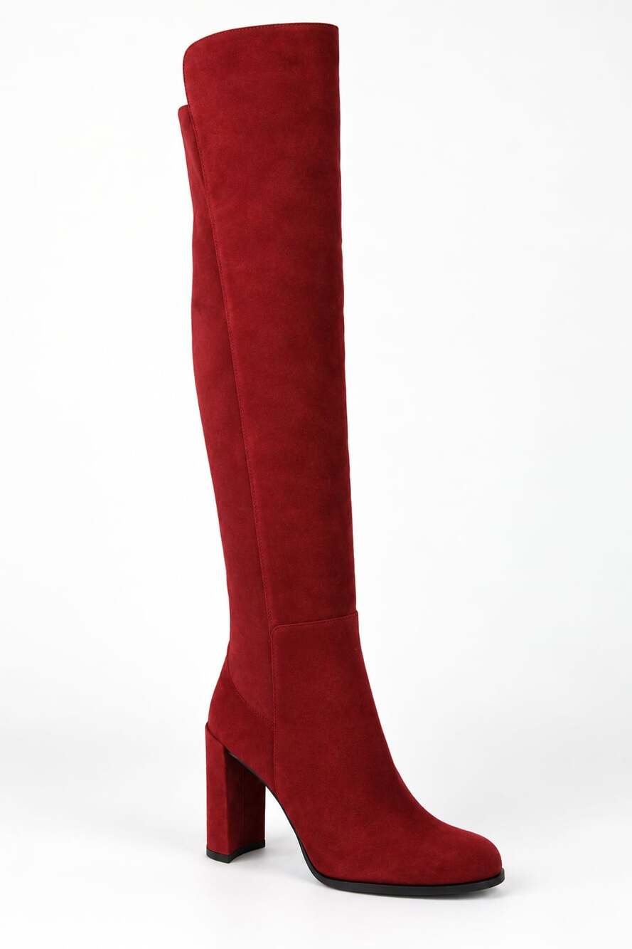 Stuart Weitzman Alljill Scarlet Red Suede Over-The-Knee Boots Size: 9M New